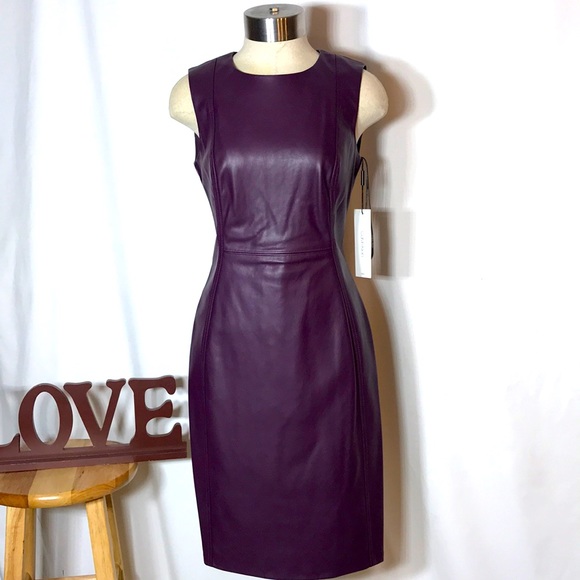 slim fit dress slacks Fleur Faux Leather Mini Dress main image 0